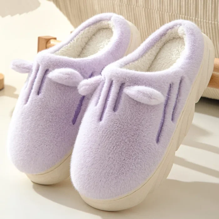 Ladies Pink Slippers - Cotton Winter Footwear for Women