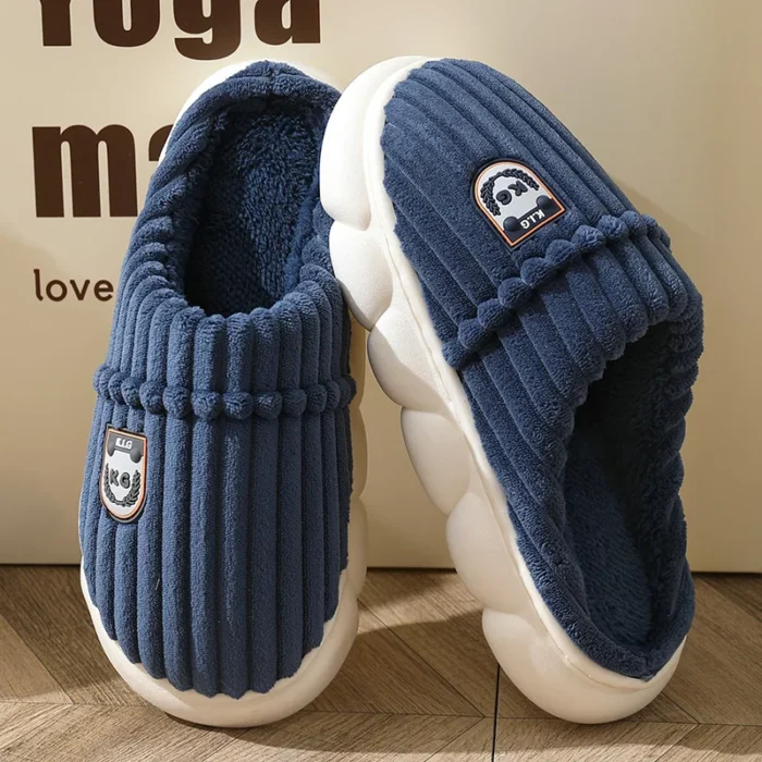 Winter Men's Indoor Cotton Slippers - Warm Cotton Floor Shoes