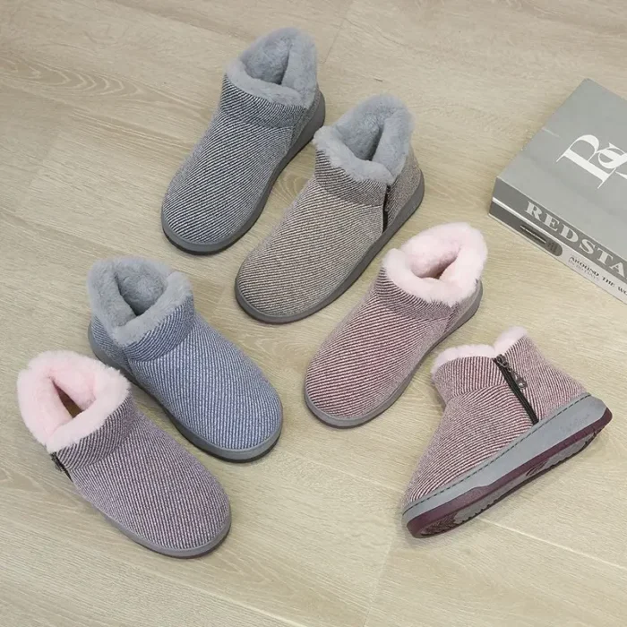 Winter New Cotton Slippers for Women and Men - Anti-Slip Warm and Thickened Home Shoes