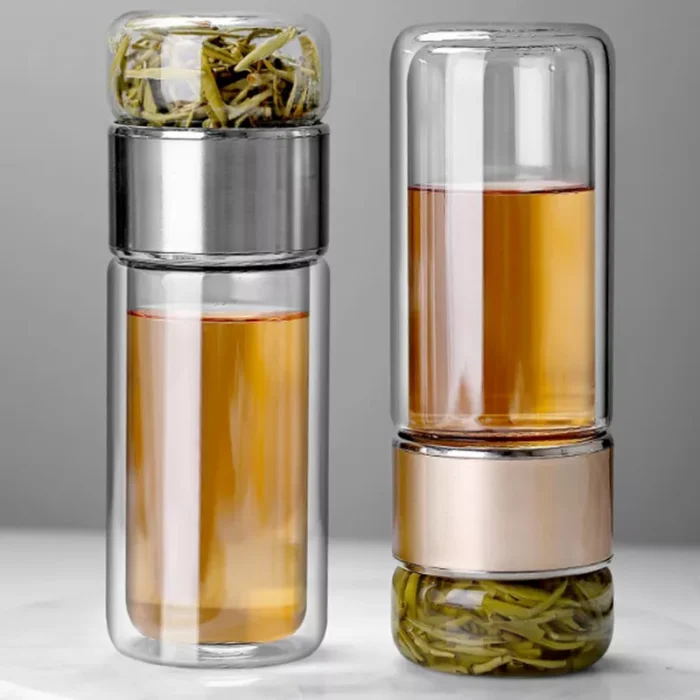 390ML Borosilicate Glass Tea Water Bottle: Sip in Style and Convenience!