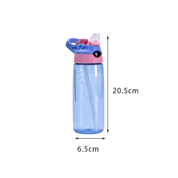 500ML Kids' Summer Cartoon Straw Water Bottle - Anti-fall, Portable