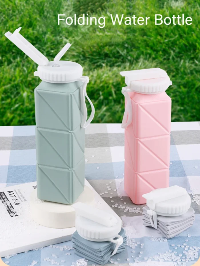 620ml Folding Silicone Water Bottle - Perfect for Sports, Outdoor Travel, and Hiking