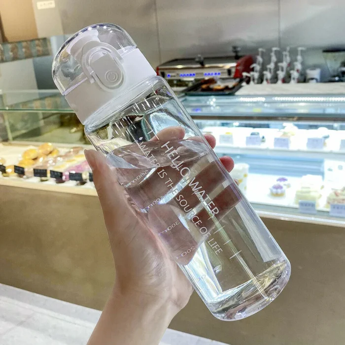 780ml Portable Sports Water Bottle - Clear, Leakproof & Travel-Friendly
