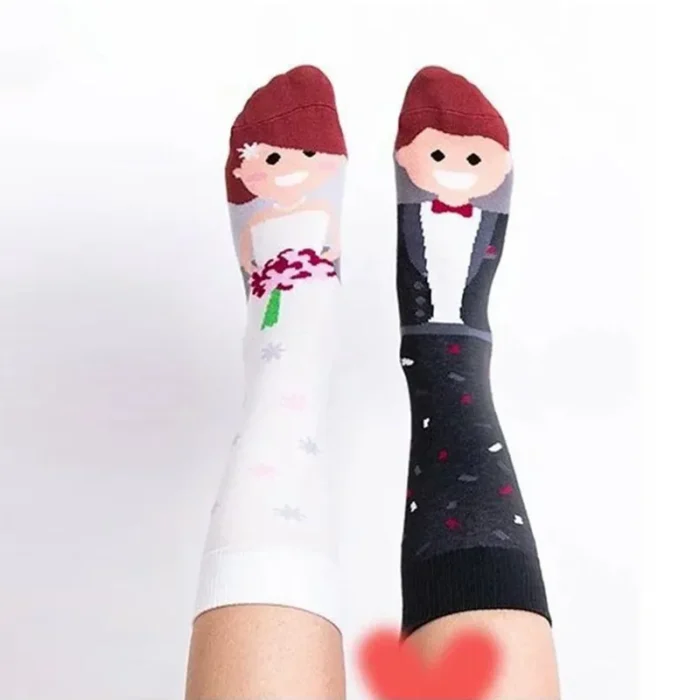 AB Style Fun Couple Socks - Harajuku-Inspired Character Animal Designs