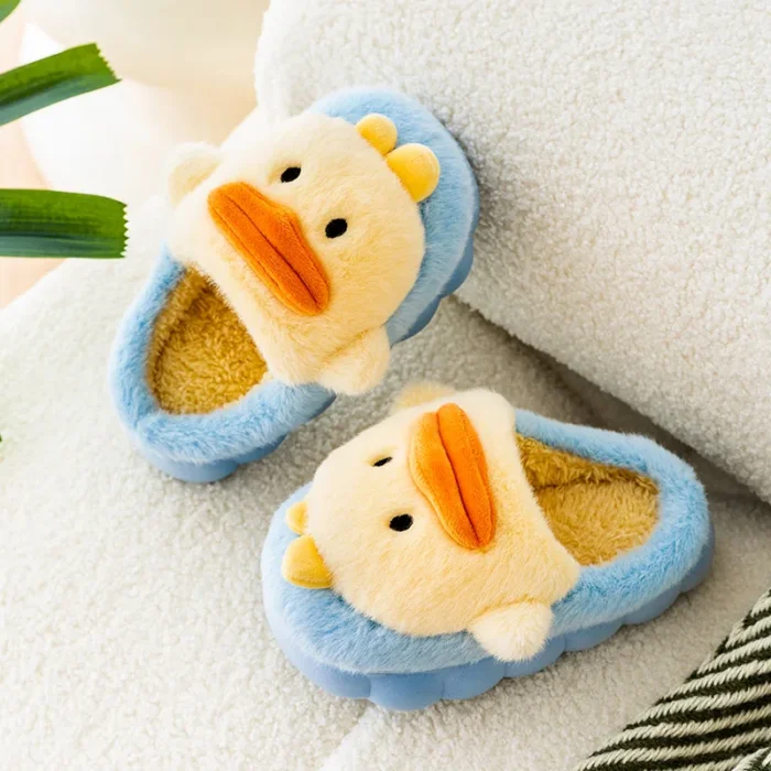 Adorable Duck Cotton Slippers for Kids - Winter Warmth and Fun