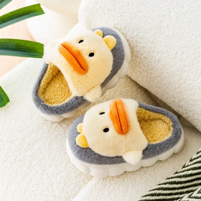 Adorable Duck Cotton Slippers for Kids - Winter Warmth and Fun