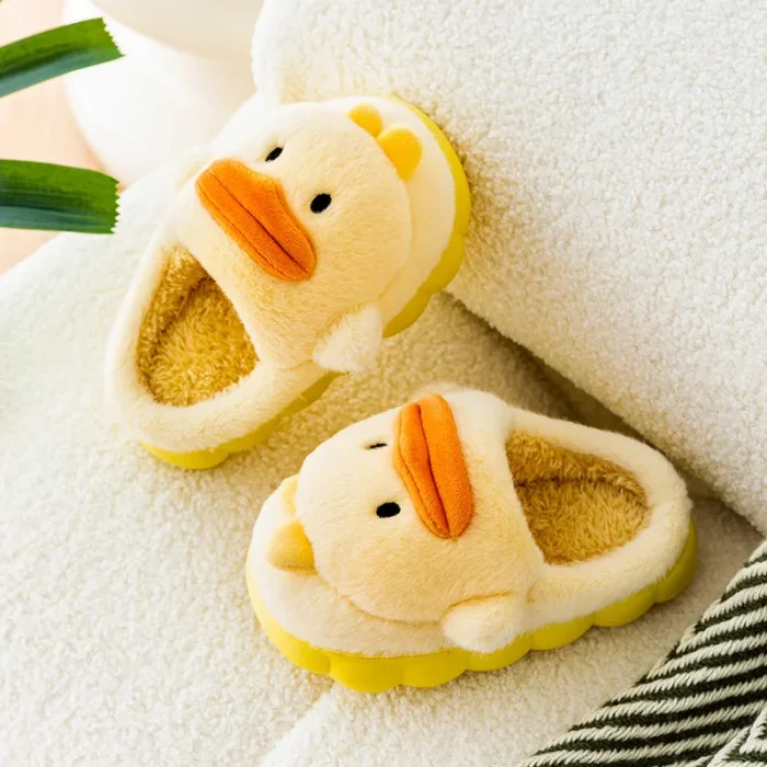 Adorable Duck Cotton Slippers for Kids - Winter Warmth and Fun