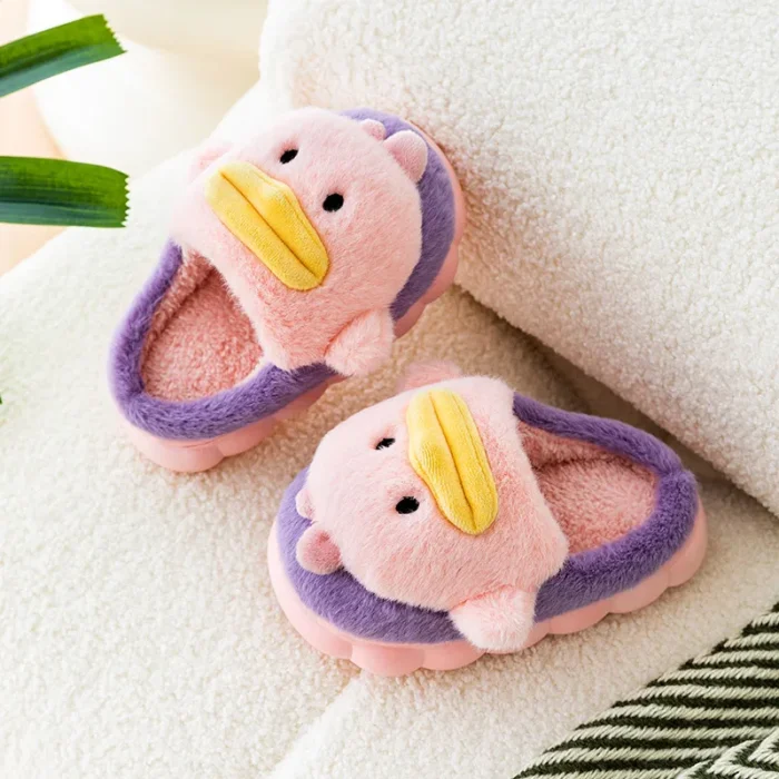 Adorable Duck Cotton Slippers for Kids - Winter Warmth and Fun