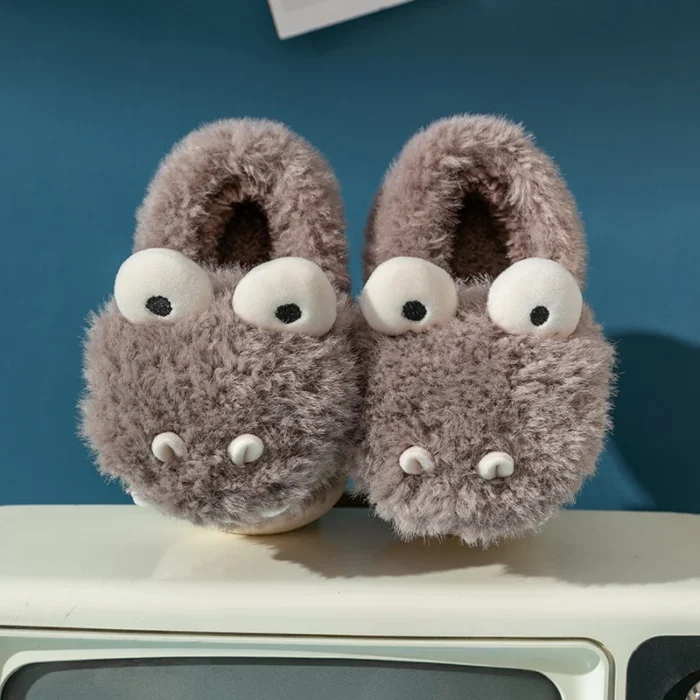 Adorable Kids' Cartoon Non-Slip Winter Slippers: Warm and Soft