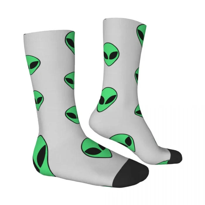 Alien Head V-Neck Mid Stockings - High-Quality Fitness Socks for Teens, Perfect for the Extraordinary