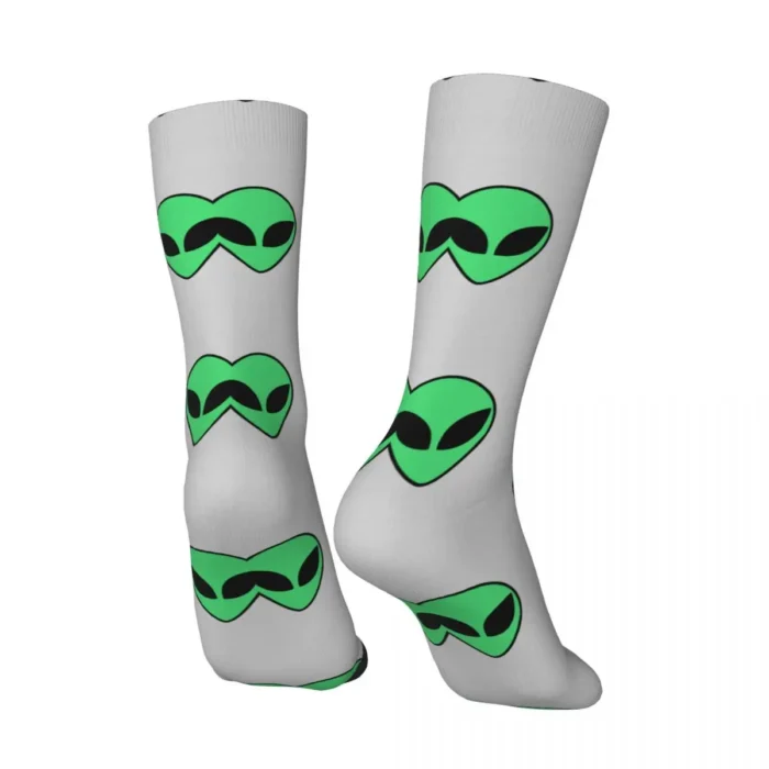 Alien Head V-Neck Mid Stockings - High-Quality Fitness Socks for Teens, Perfect for the Extraordinary