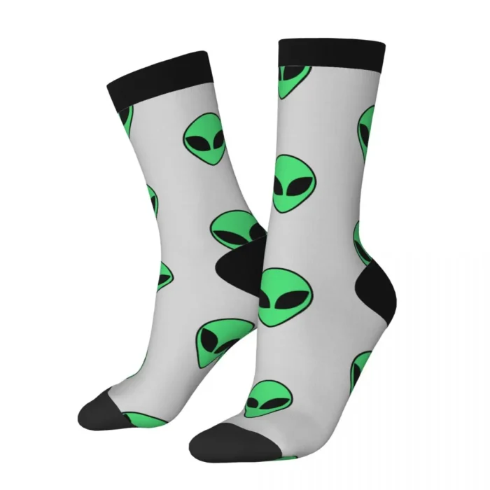 Alien Head V-Neck Mid Stockings - High-Quality Fitness Socks for Teens, Perfect for the Extraordinary