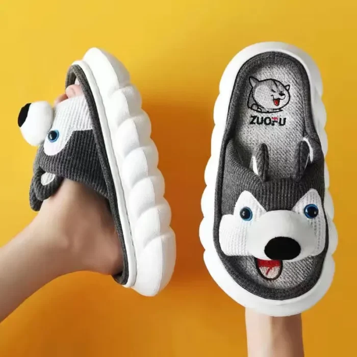 All-Season Designer Slippers: Cute Cartoon Cat Comfort