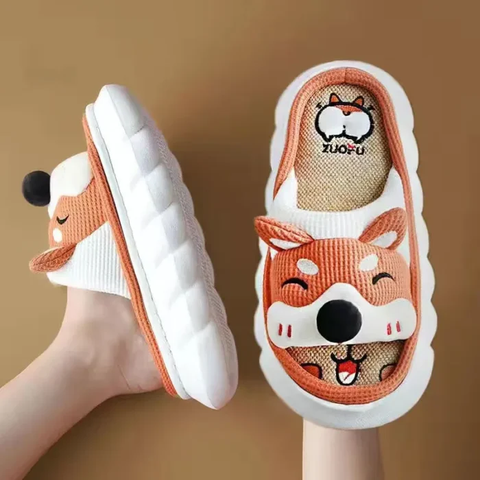 All-Season Designer Slippers: Cute Cartoon Cat Comfort
