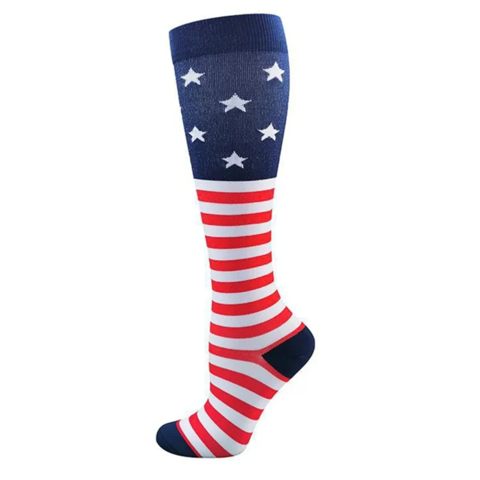 American Flag Compression Cycling Socks - Non-Slip Long Sports Socks for Men & Women