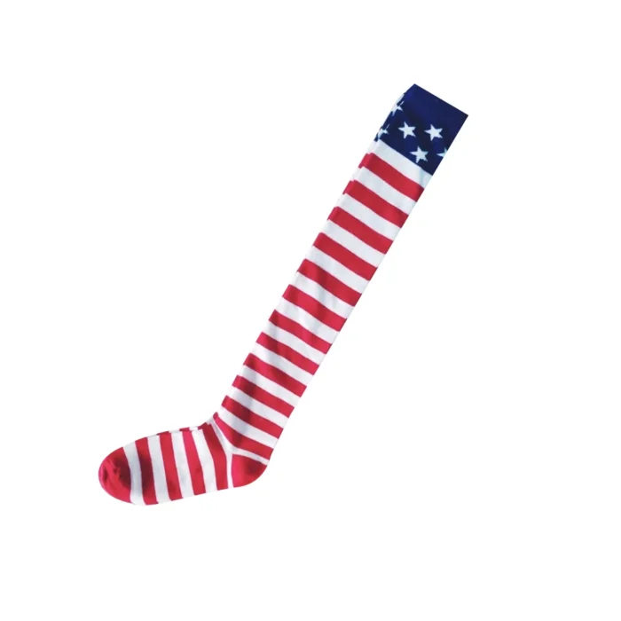American Flag Over-Knee Stockings - Hip Hop Style, Breathable Long Socks for Women and Girls, Free Size
