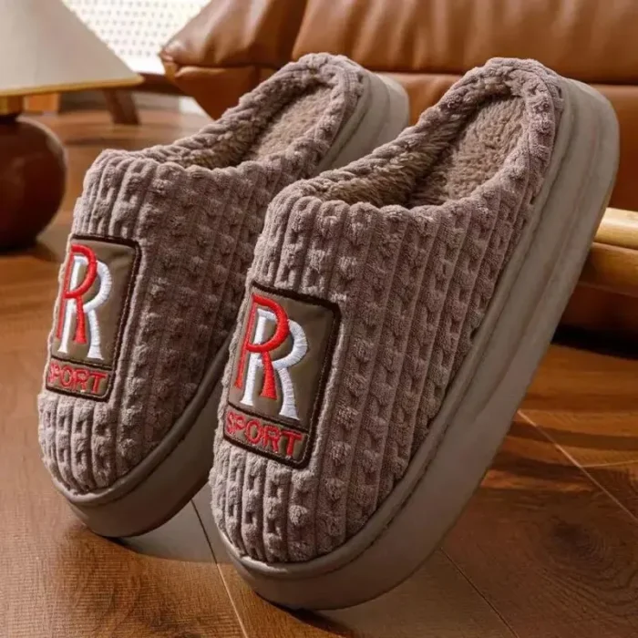 Arctic Ease: Men's Extra Thickened Winter Cotton Slippers for Indoor Warmth