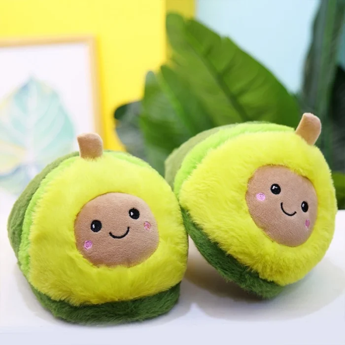Avocado Charm: Plush Cartoon Avocado Slippers for Indoor Comfort