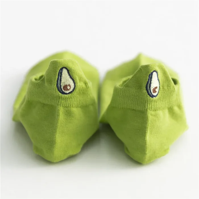 Avocado Chic: Breathable Cotton Ankle Socks