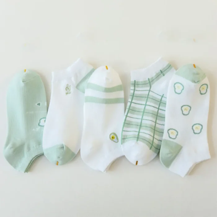 Avocado Delight: Kawaii Ankle Socks Set