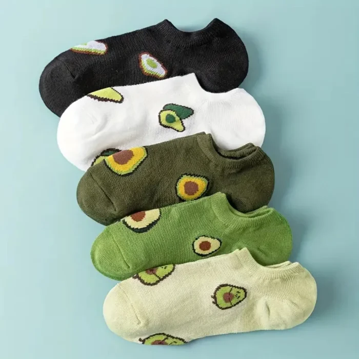 Avocado Delight: Kawaii Ankle Socks Set