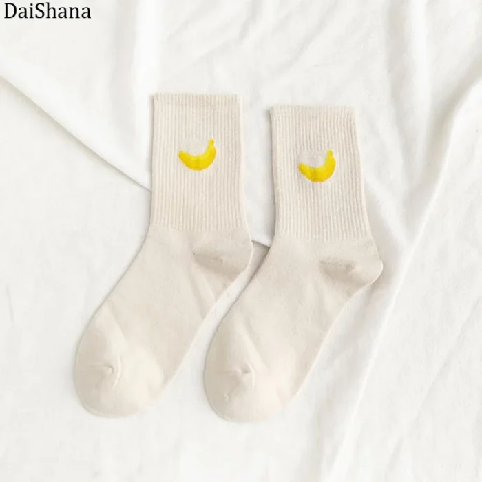 Avocado Joy: Playful Cartoon Fruit Socks for Women