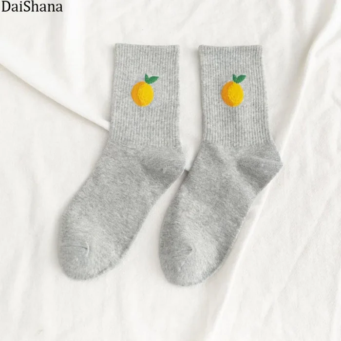 Avocado Joy: Playful Cartoon Fruit Socks for Women