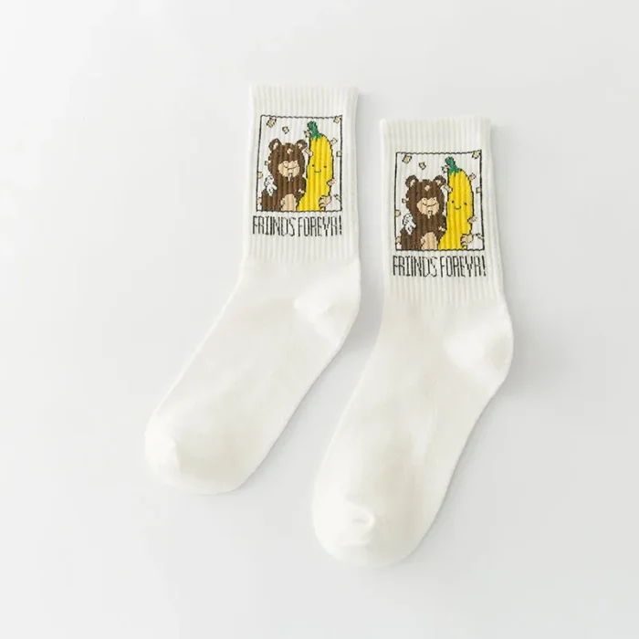 Banana Bliss: Funky Harajuku-Style Cartoon Socks for All