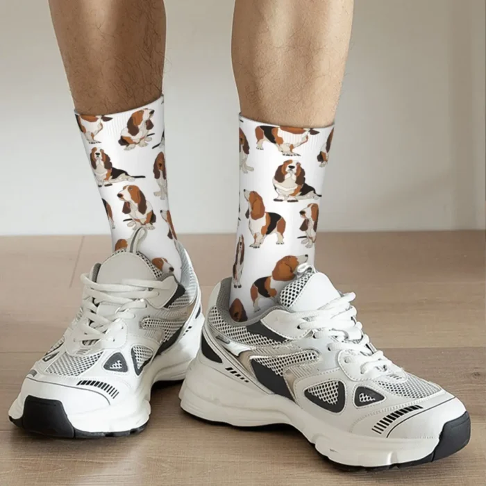 Basset Hound Dog Print Socks - Sweat Absorbing Merch for Men and Women, Ideal All-Season Best Friend Gifts