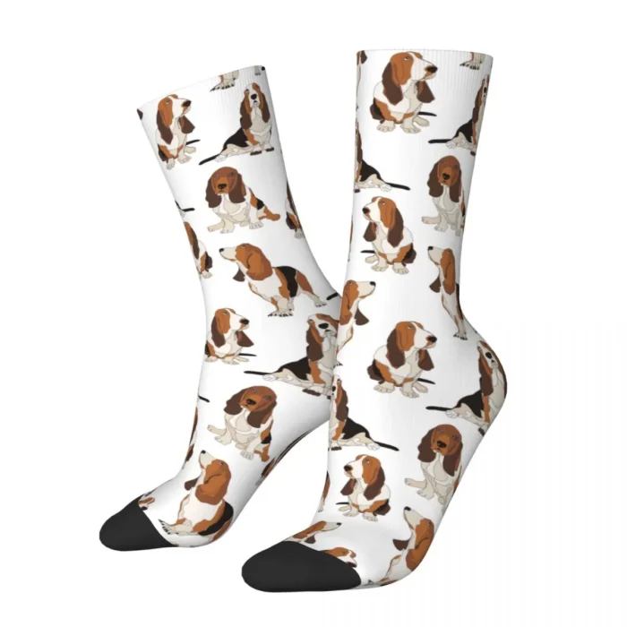 Basset Hound Dog Print Socks - Sweat Absorbing Merch for Men and Women, Ideal All-Season Best Friend Gifts
