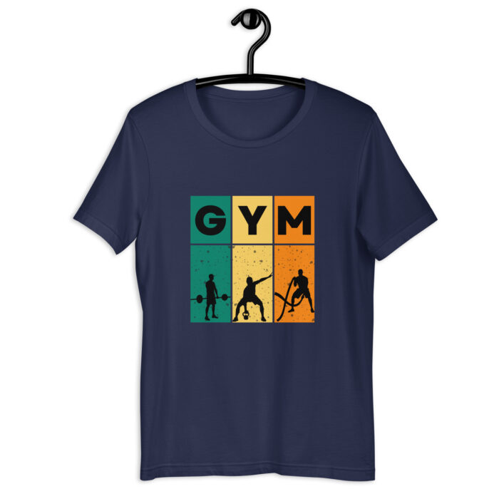 Bold Gym Graphic Tee for Fitness Enthusiasts - Navy, 2XL