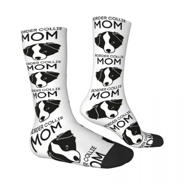 Border Collie Big Head Dog Socks - Windproof Novelty Stockings for Men and Women, Perfect for All Seasons