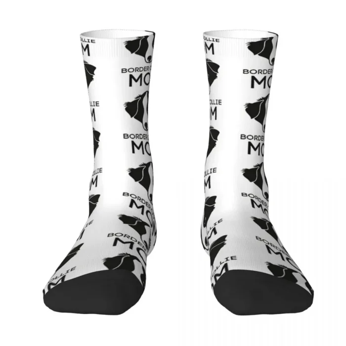 Border Collie Big Head Dog Socks - Windproof Novelty Stockings for Men and Women, Perfect for All Seasons