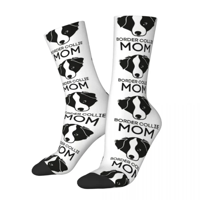 Border Collie Big Head Dog Socks - Windproof Novelty Stockings for Men and Women, Perfect for All Seasons