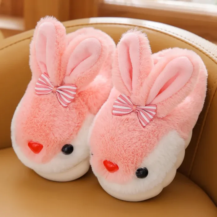 Bunny Warmth: Kids' Cute Cartoon Rabbit Winter Slippers