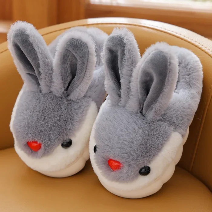 Bunny Warmth: Kids' Cute Cartoon Rabbit Winter Slippers