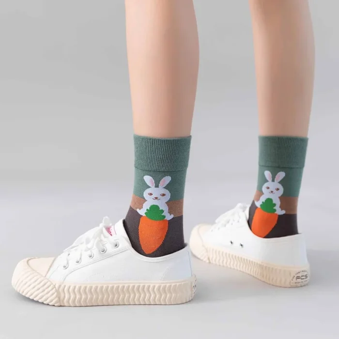 Cartoon Rabbit & Duck Socks - Unisex, Korean Style