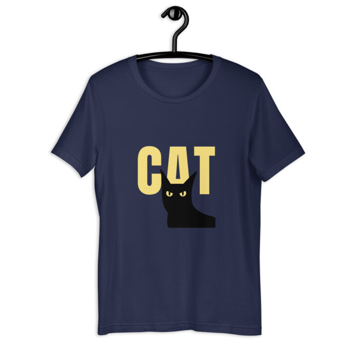 Charming Cat-Themed T-Shirt for Feline Aficionados - Navy, 2XL