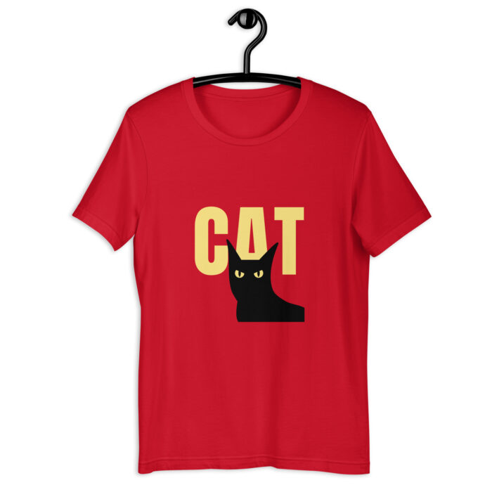 Charming Cat-Themed T-Shirt for Feline Aficionados - Red, 2XL