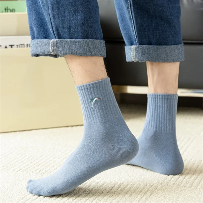 Charming Dolphin Embroidery Socks - Harajuku Style