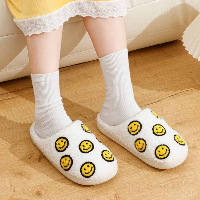 Cheery Comfort: Little Cute Smile Face Women's House Slippers