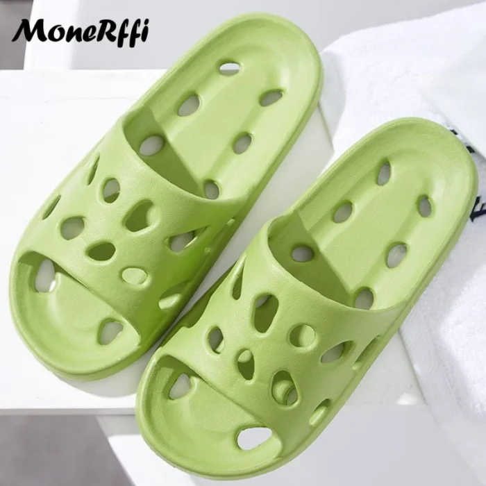 Cheese Charm: Hollow-Out EVA Bathroom Slides for Men and Women
