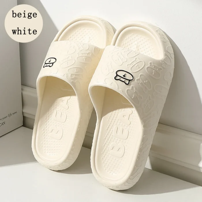 Chic Bear Cartoon Platform Slippers: Perfect for Indoor & Beach