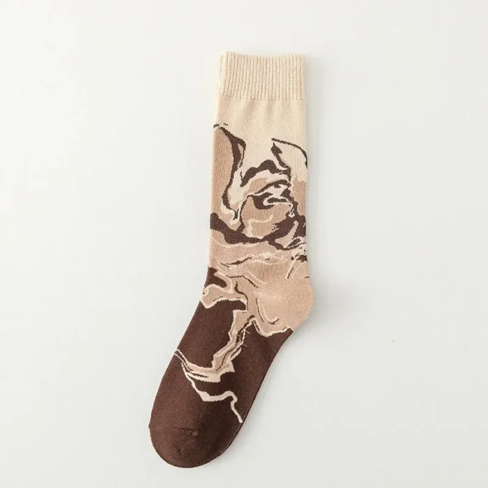 Chic Cartoon Letter Coffee Novelty Socks - Fashion Classic for Women