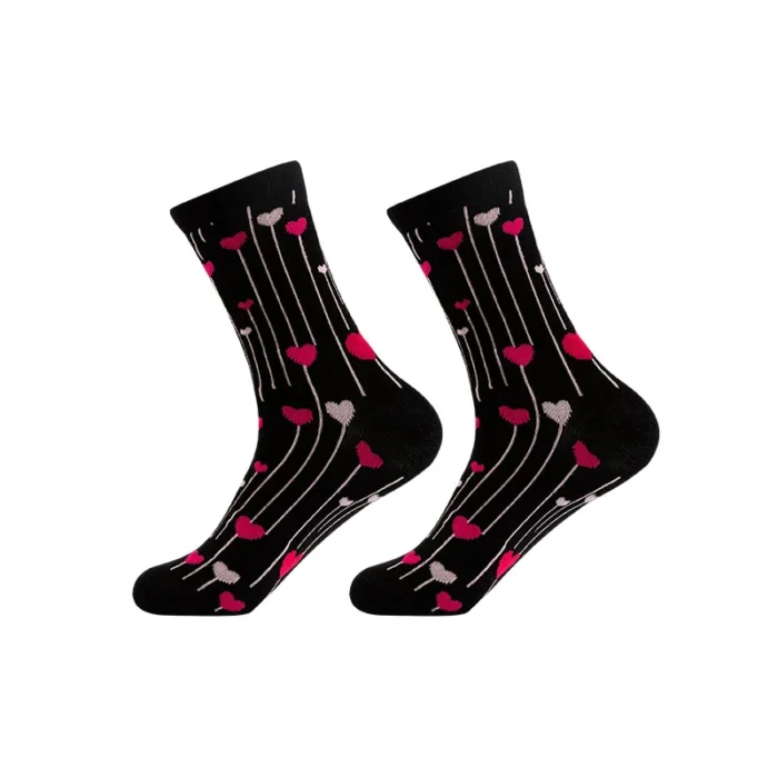 Chic Charm: Pink Red Lips Long Socks for Women