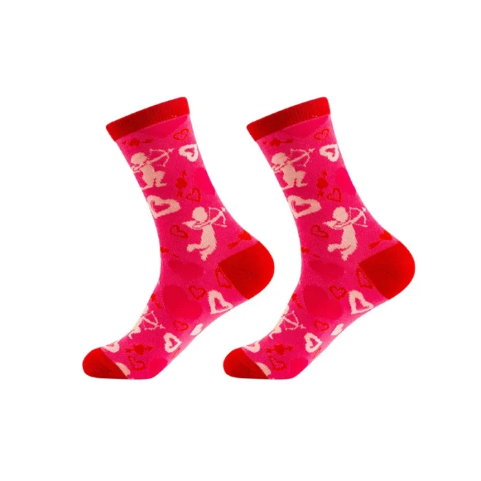 Chic Charm: Pink Red Lips Long Socks for Women