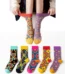 Chic Hip-Hop Trend Colorful Geometric Florets Socks for Women