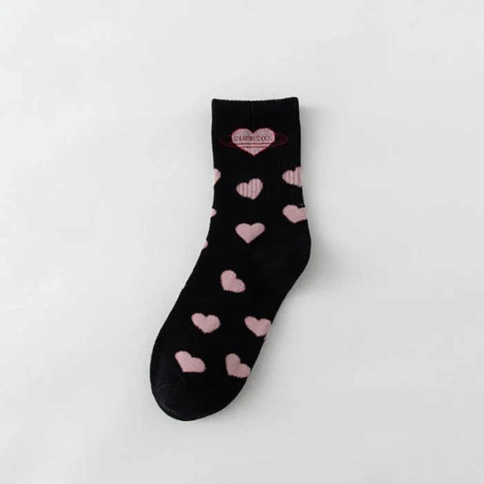 Chic Japanese Style 'Sweet Love' Letter Socks - Mid-Tube Cotton