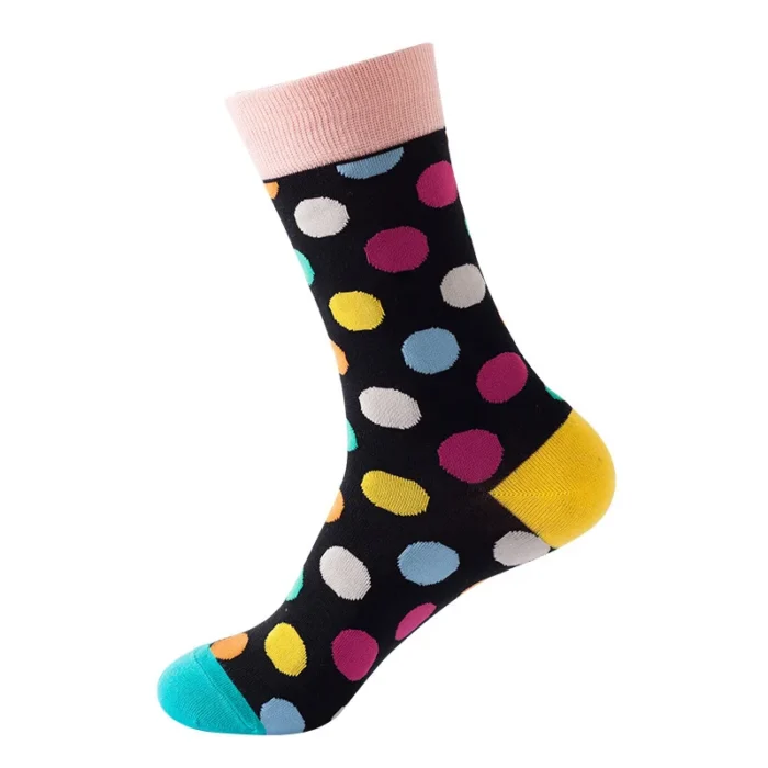Circle Point Chic: Colorful Harajuku Happy Socks