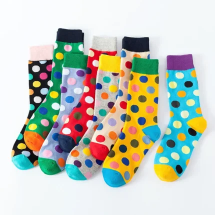 Circle Point Chic: Colorful Harajuku Happy Socks